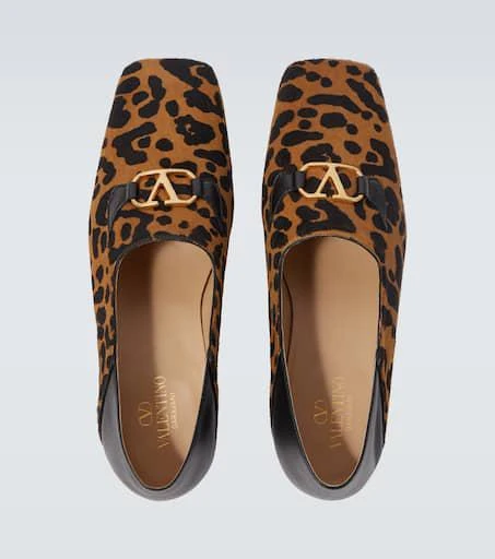 Valentino Babouche Fauve Éclat calf hair loafers 4