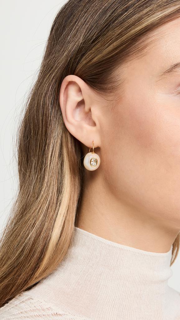 Lizzie Fortunato Pearl Pablo Earrings in Green Amethyst