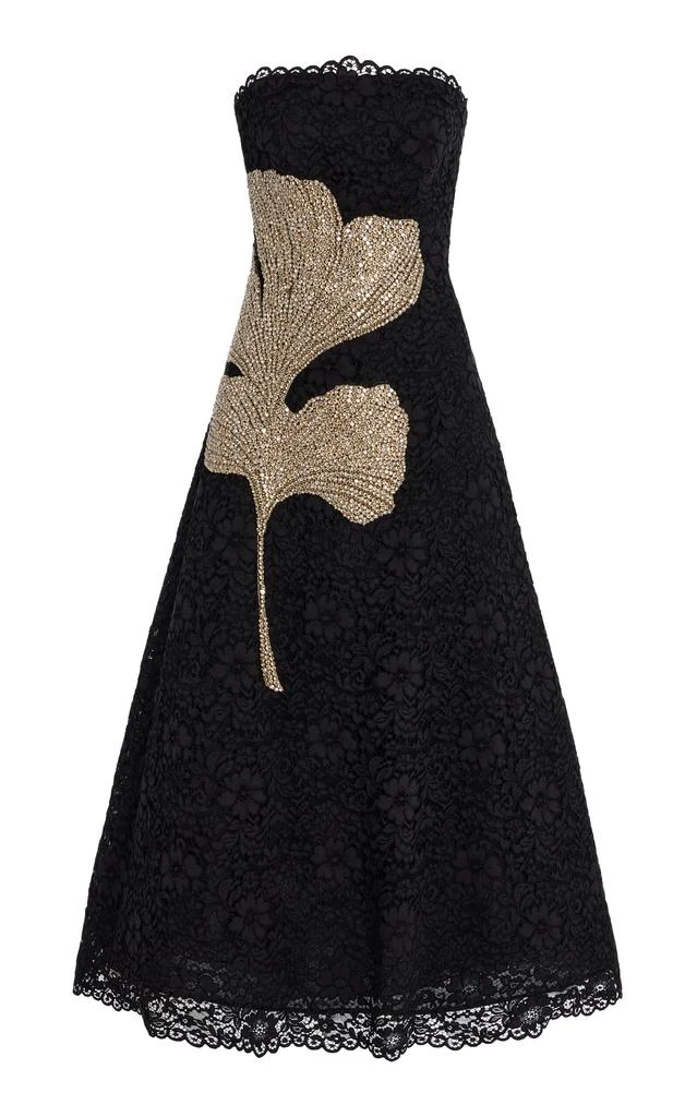 Costarellos Hallis Crystal-embellished Lace Midi Dress - Black Costarellos Hallis Crystal-embellished Lace Midi Dress - Black