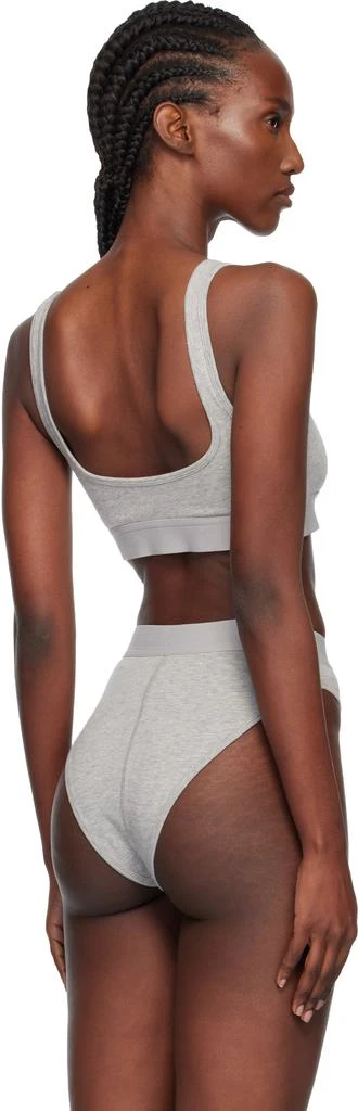 MARINE SERRE Gray Moon Logo Stretched Jersey Sport Bra 3