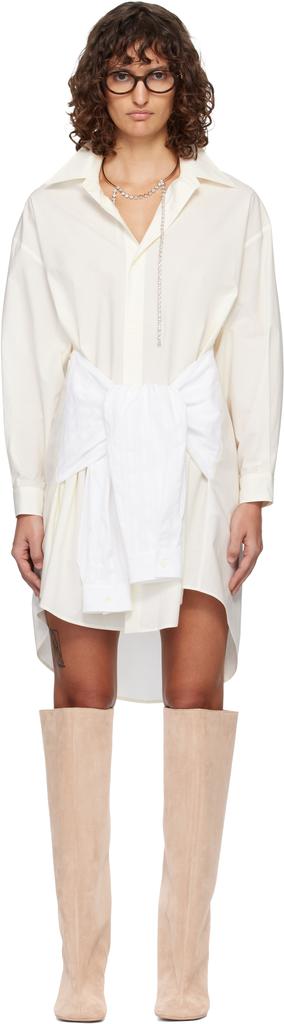 MM6 Off-White Multi Wear Cotton Poplin Minidress