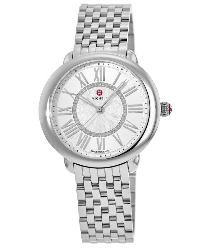 Michele Michele Serein Mid Stainless Steel Diamond Dial Women's Watch MWW21B000147 1