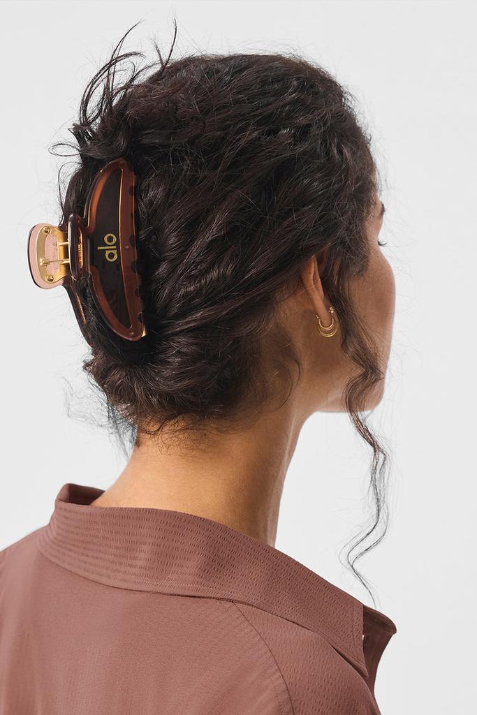 Alo Acrylic Illusion Claw Clip - Clear Chestnut/Gold - Fashion