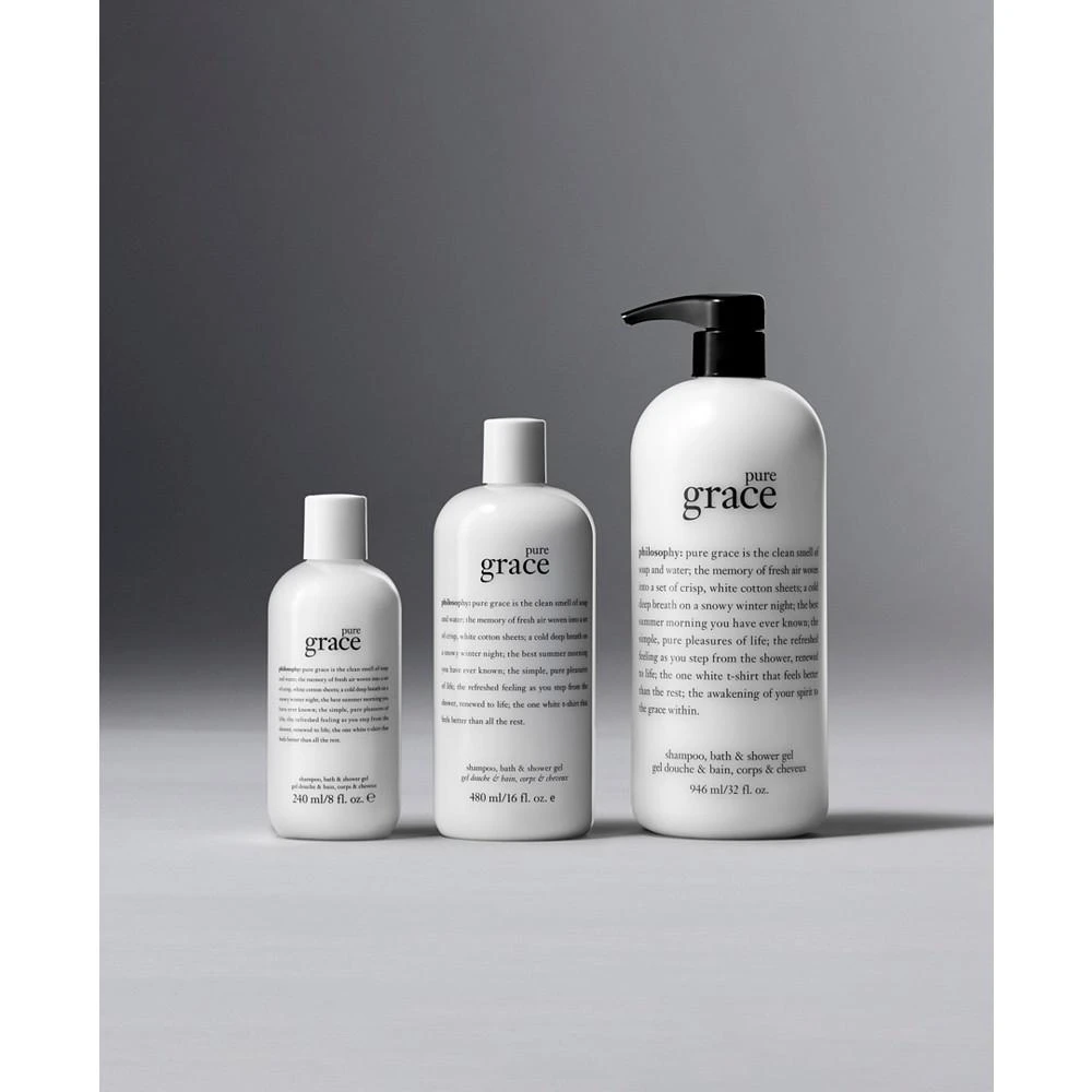 philosophy pure grace 3-in-1 shampoo, shower gel and bubble bath, 16 oz 3