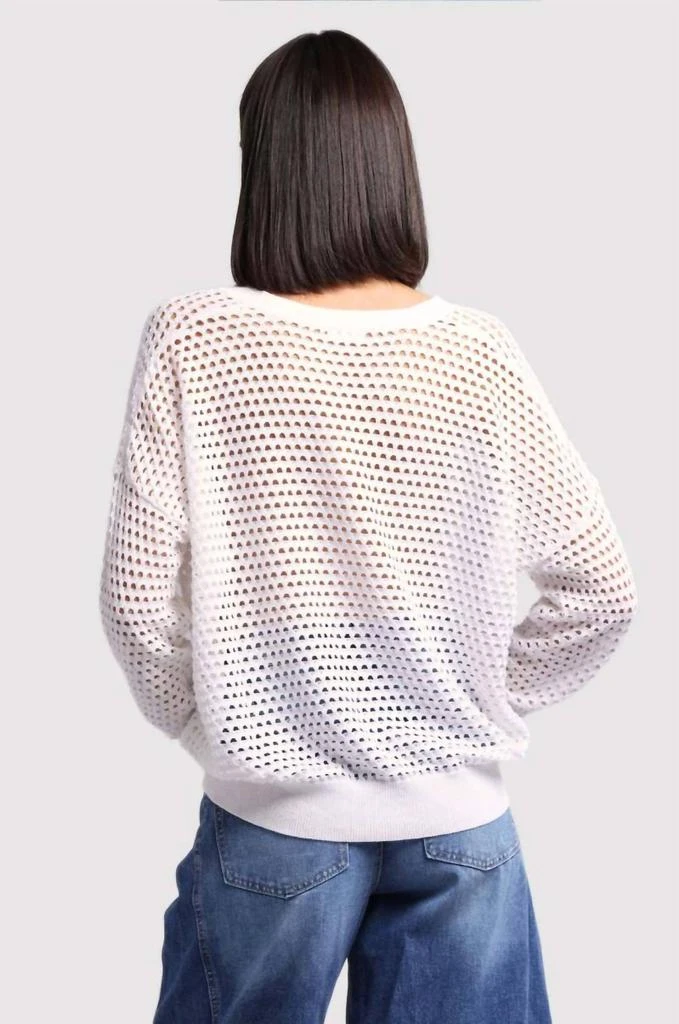 Minnie Rose Minnie Rose - Plaited Mesh Split Neck Top 2
