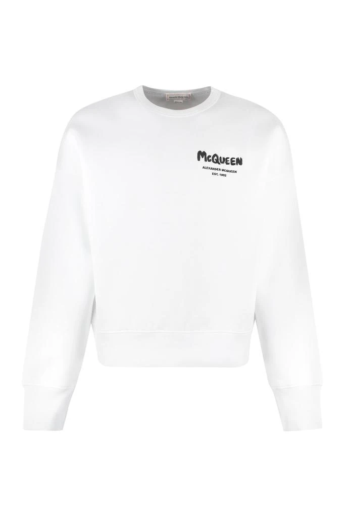 Alexander McQueen Alexander McQueen Grafitti Logo Printed Crewneck Sweatshirt 1