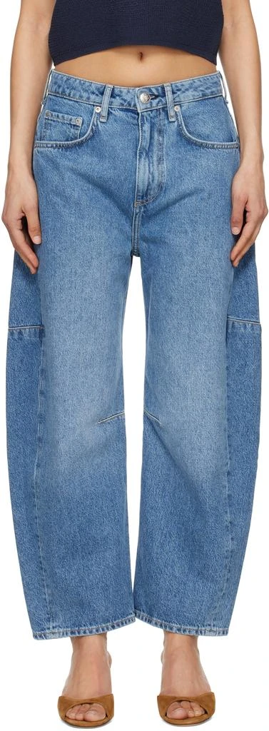 Rag & Bone Blue Charlie Ankle-Length Barrel Jeans 1