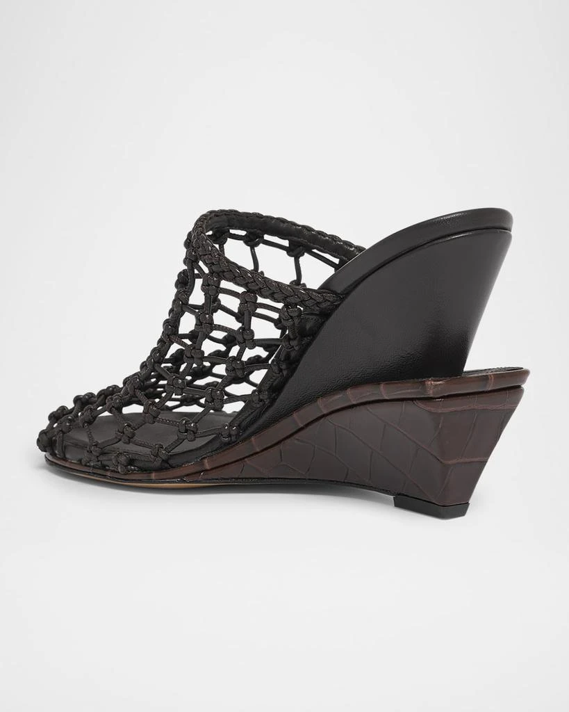 Jacquemus Les Doubles Tresses Croc-Embossed Wedge Mules 3
