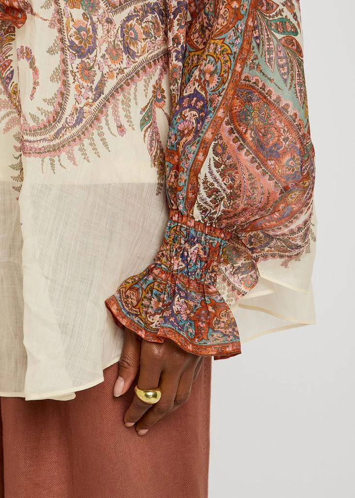 Zimmermann Rhiannon printed ramie blouse 5