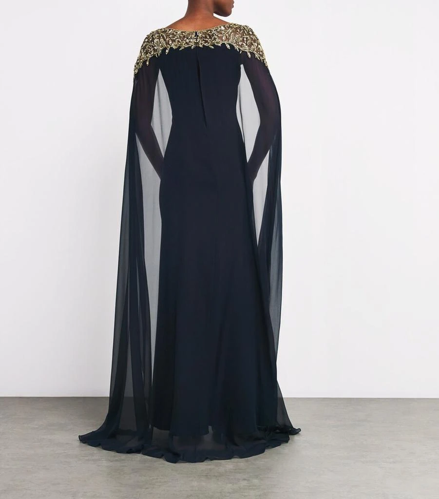 Jenny Packham Embellished Cape-Overlay Oka Gown 3