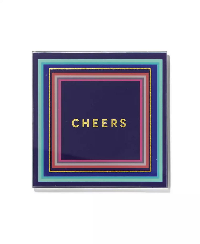 Trina Turk 4" D Cheers to You Glass Coaster Set, 4 Piece