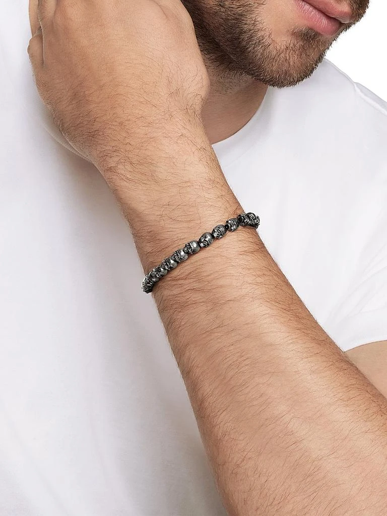 David Yurman Memento Mori Skull Bead Bracelet in Sterling Silver, 6mm 3