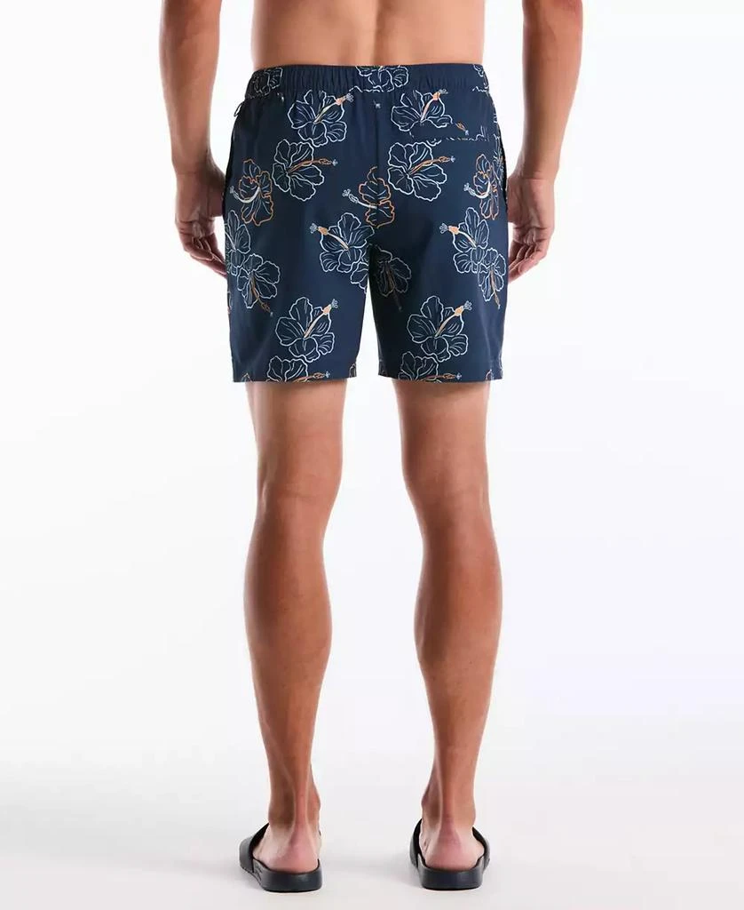 Original Penguin Men
s Hibiscus Flower Print Swim Trunks 5