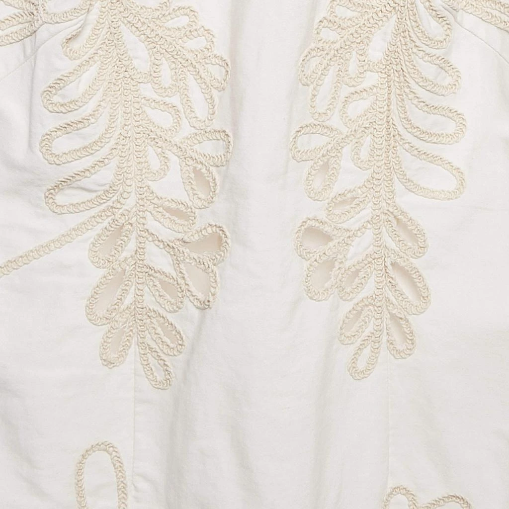maje white embroidered dress MAJE White Pleated Belted Dress – The Closet New York main image 0