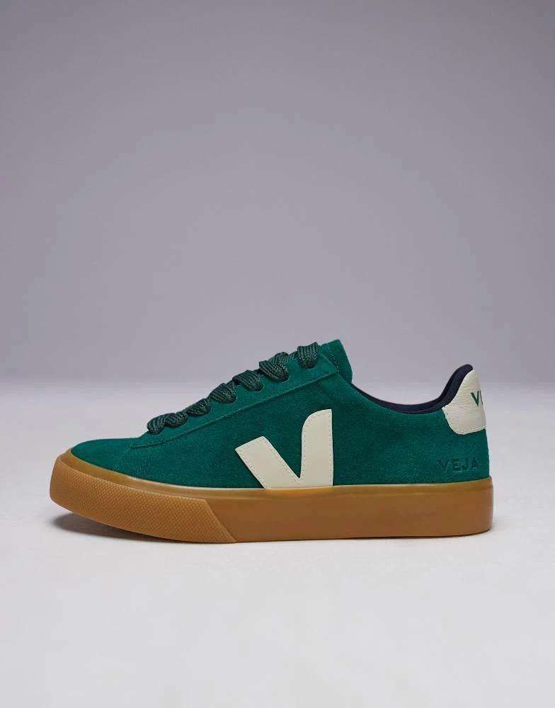 Veja VEJA Campo bold suede trainer in green 2