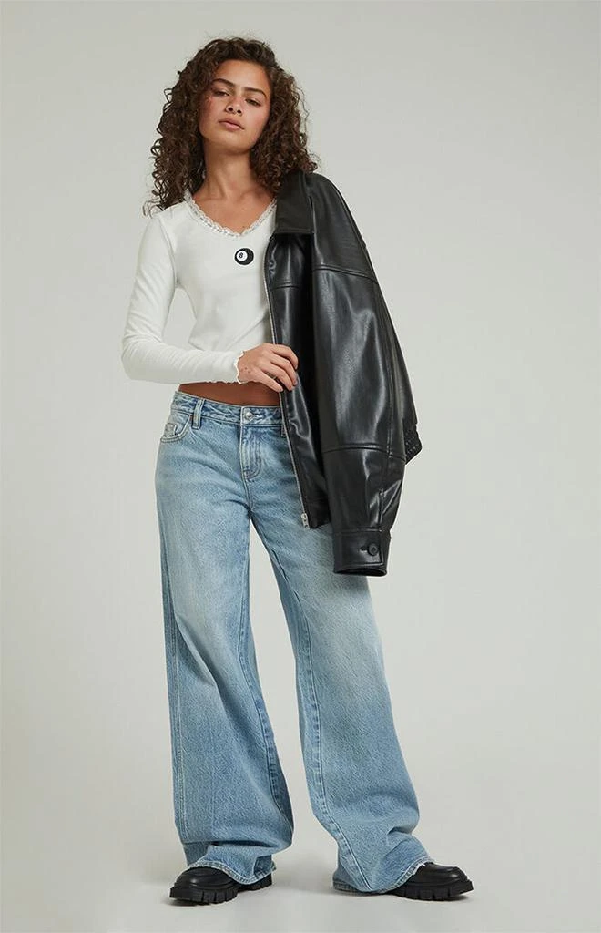 PacSun Casey Light Indigo Butt Slit Low Rise Baggy Jeans 2