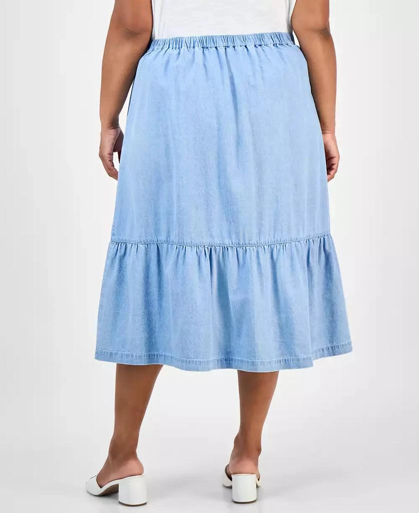JONES NEW YORK Plus Size Chambray Midi Skirt 4
