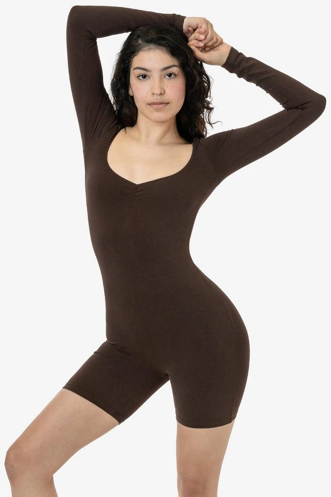 Los Angeles Apparel 83058GD - Garment Dye Sweetheart Pinch Front Long Sleeve Biketard 1