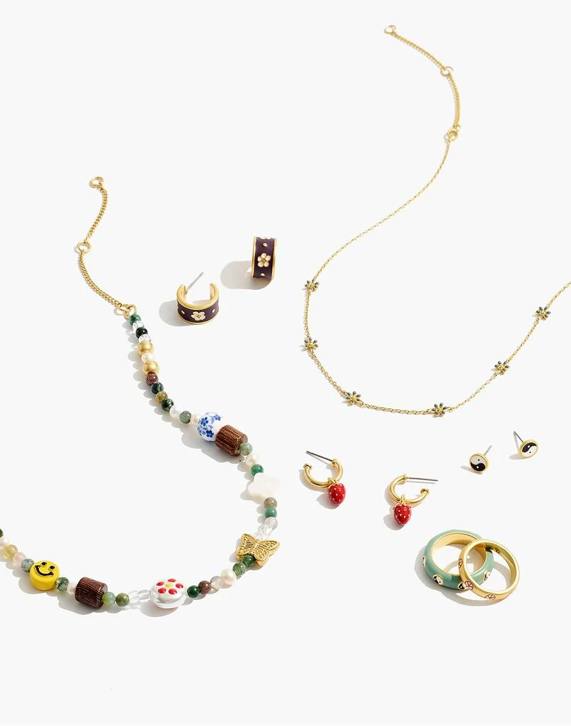 Madewell Enamel Strawberry Huggie Hoop Earrings 3