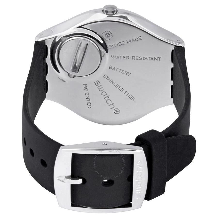 Swatch Skinnoiriron White Dial Black Rubber Unisex Watch SYXS100 3