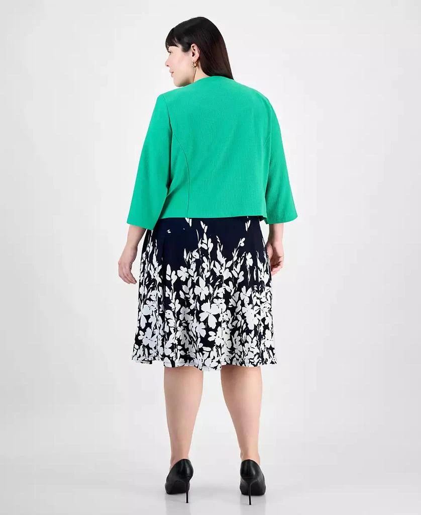 Sandra Darren Plus Size Floral-Print Textured 2-Pc. Jacket Dress 3