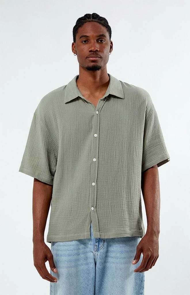 PacSun Cropped Boxy Gauze Camp Shirt 1