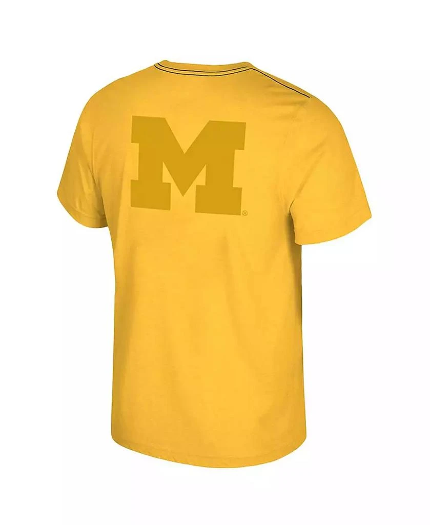 Colosseum Men's Maize Michigan Wolverines Dual Logo T-Shirt 3