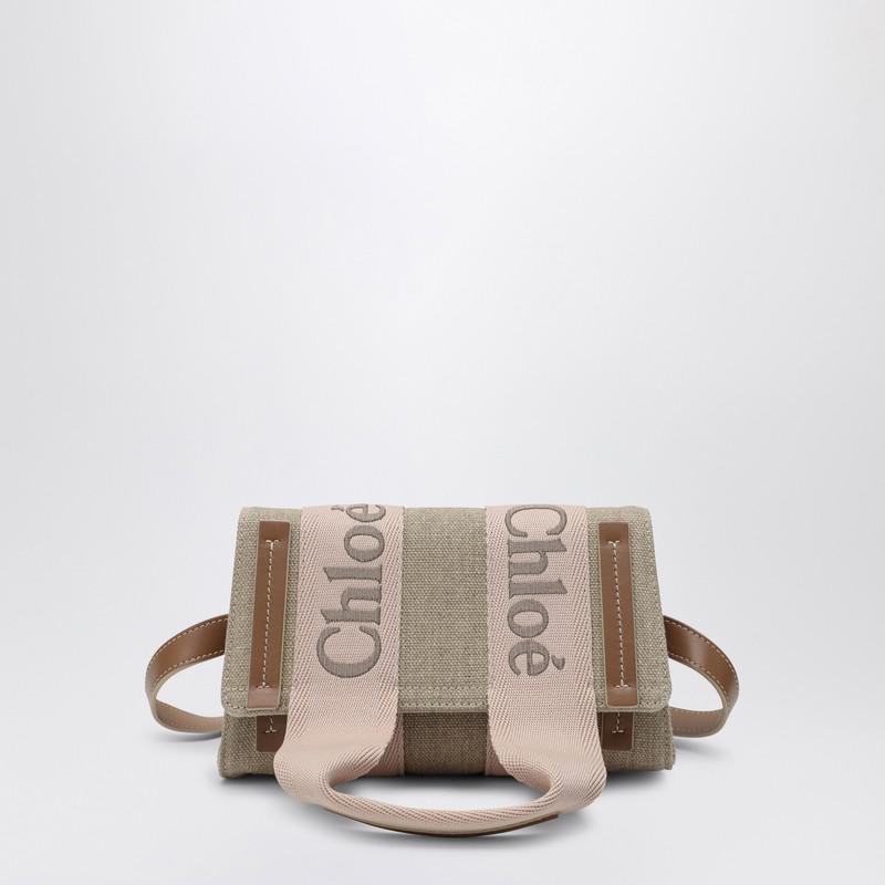 Chloé Woody beige/pink canvas waist bag