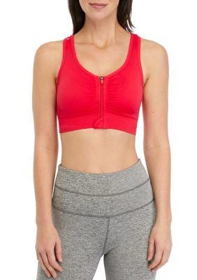 Yogalicious Women's Seamless Katie Zip Bra Top from Belk