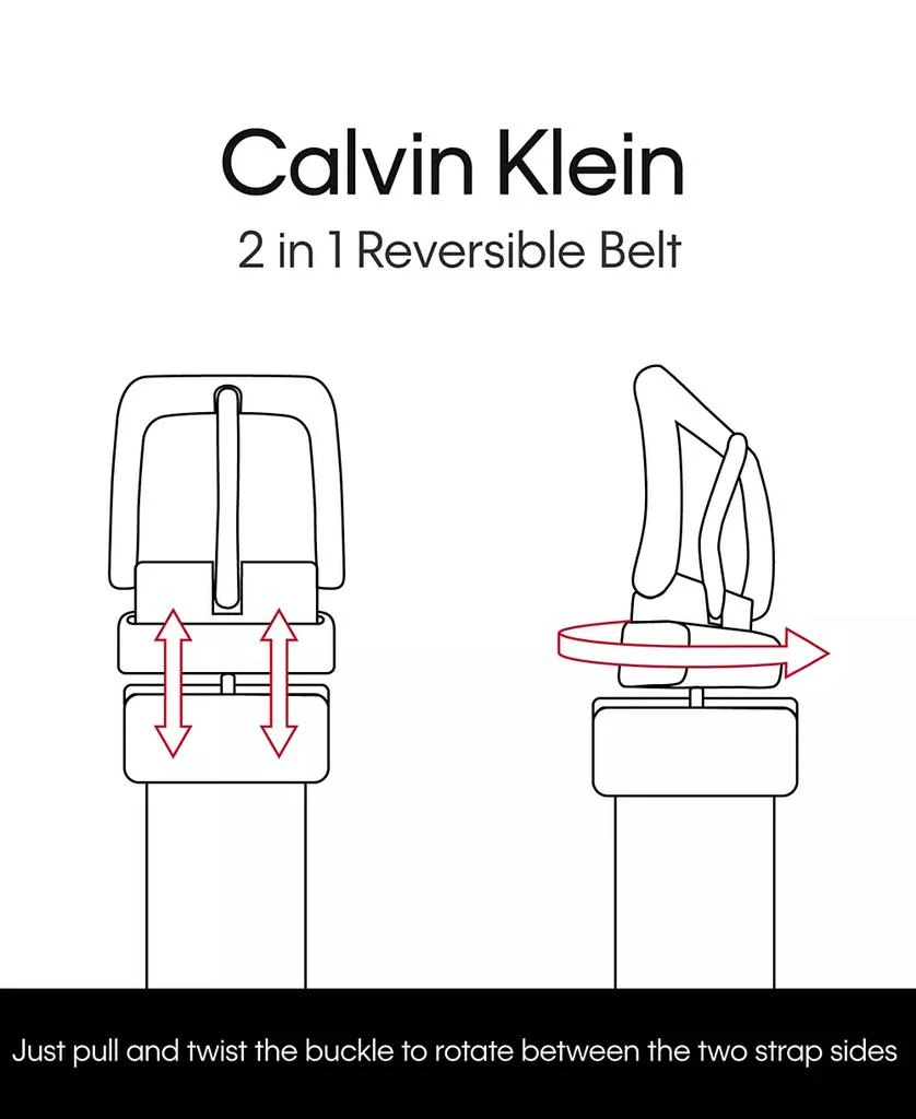 Calvin Klein Men’s Two-In-One Feather Edge Reversible Dress Belt 8