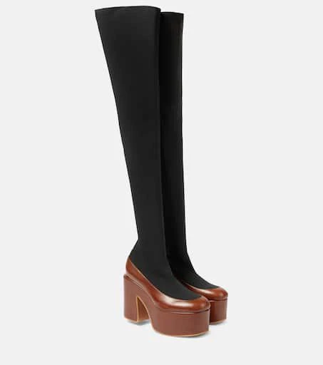 Dries Van Noten Leather-trimmed boots 1