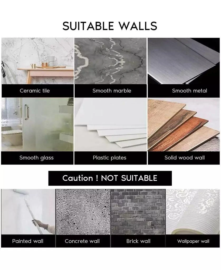 YIGII Adhesive Hooks for Hanging, Damage Free Hanging Wall Hook Removable in Living Spaces, 8 Plastic White Hooks and 8 Adhesive Strips 7