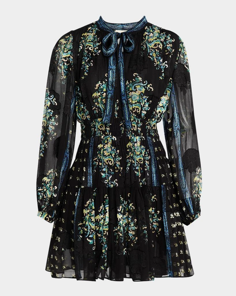 Ulla Johnson Maris Necktie Long-Sleeve Mini Dress 1