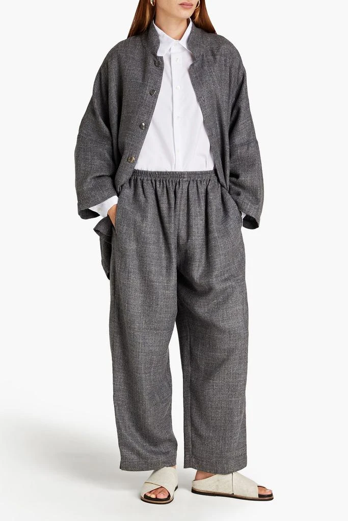 Eskandar Mélange alpaca-blend wide-leg pants 2