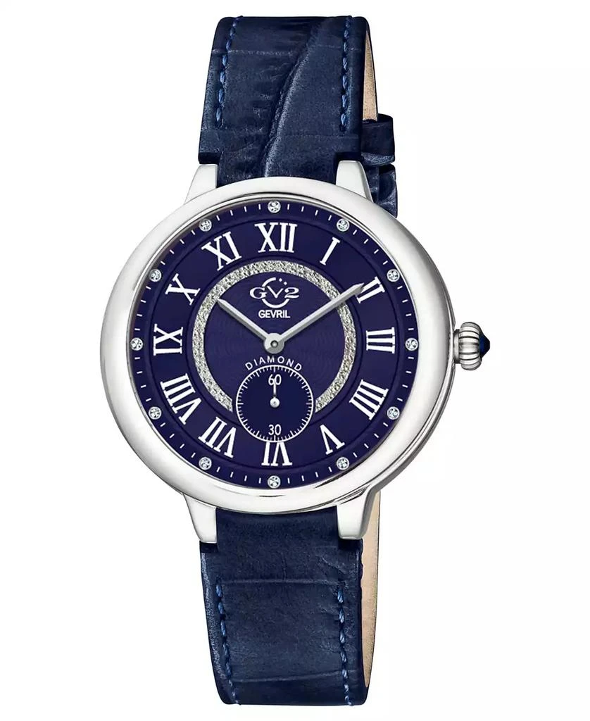 Gevril Women's Rome Swiss Quartz Blue Leather Watch 1