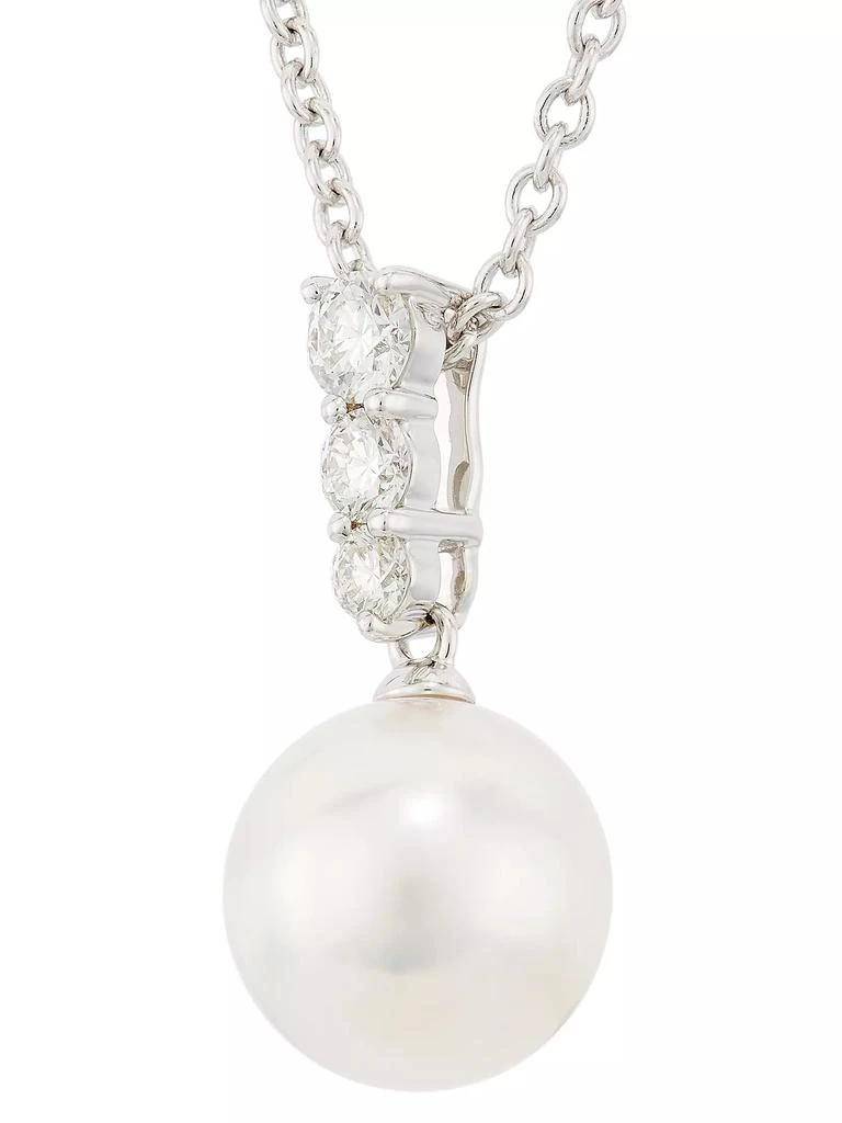 Mikimoto Morning Dew 18K White Gold, 8MM Cultured Akoya Pearl & 0.16 TCW Diamond Pendant Necklace 4