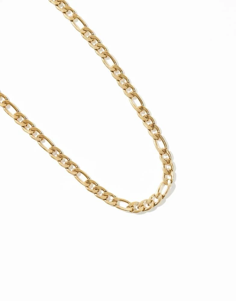 LOST SOULS Lost Souls 7mm figaro chain necklace in 18k gold plated 3