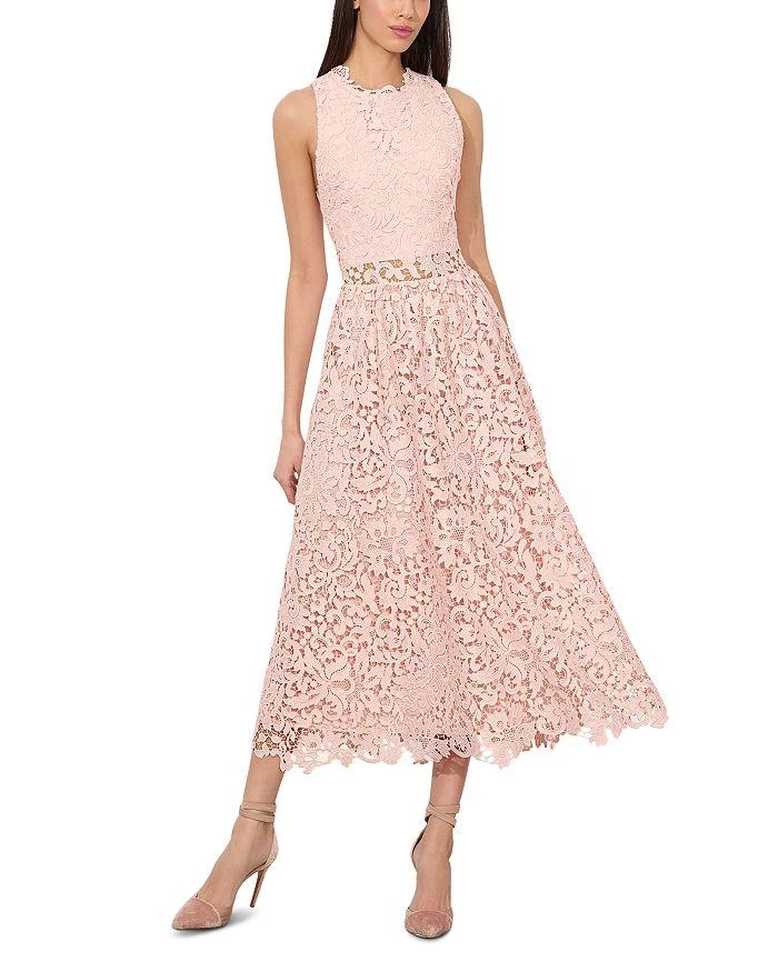 green emerald velvet dress Astr The Label Women's Aurelia Flutter Sleeve Lace Inset Dress - Dusty Pink main image 1