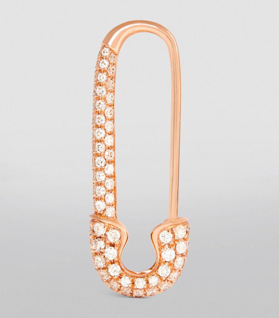 Anita Ko Rose Gold and Diamond Safety Pin Single Right Earring