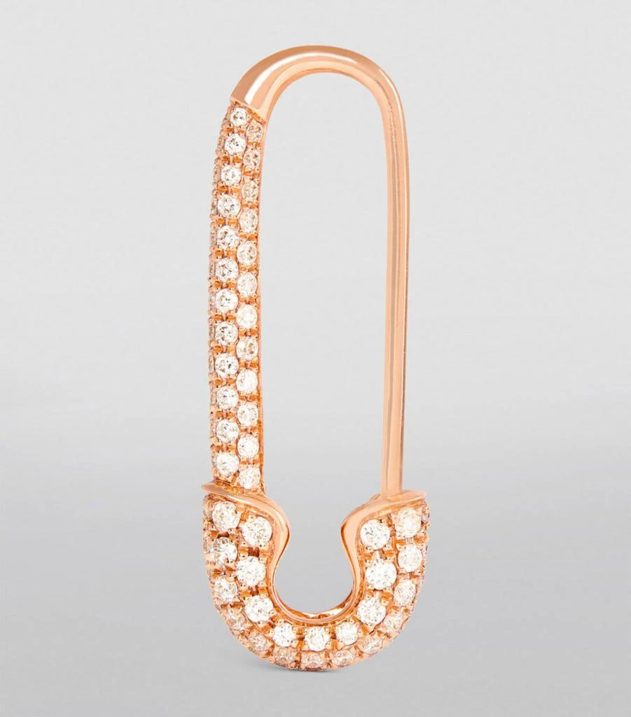 Anita Ko Rose Gold and Diamond Safety Pin Single Right Earring 2