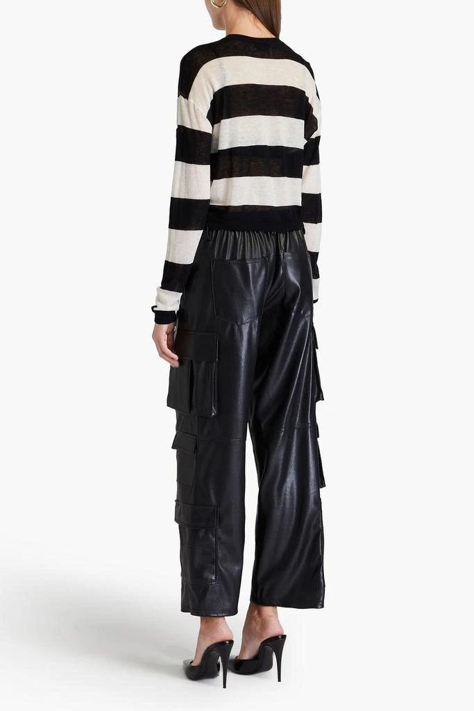 Alice + Olivia Cropped striped wool-blend sweater 3