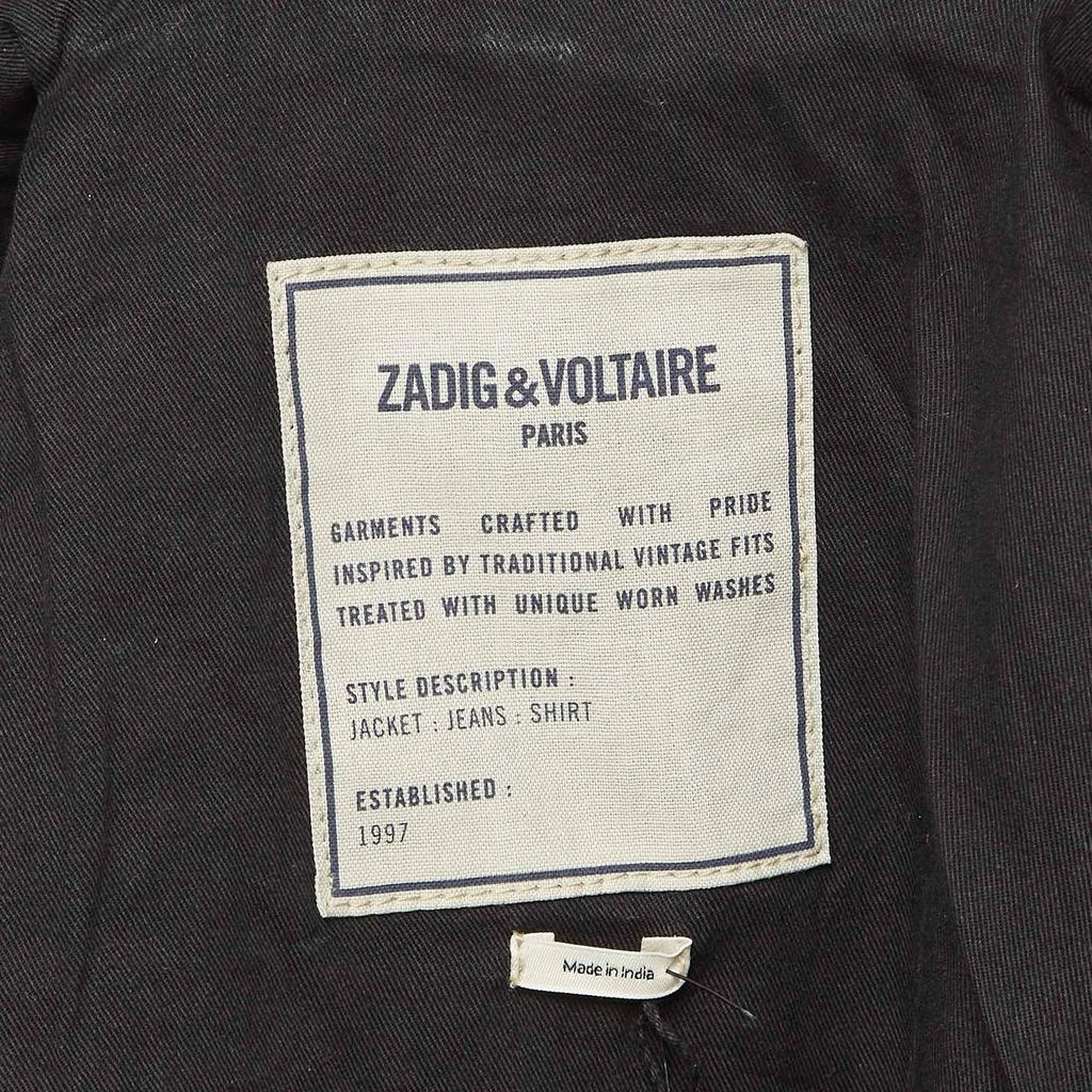 ZADIG & VOLTAIRE Zadig & Voltaire Black Leather Zip Front Jacket S 4