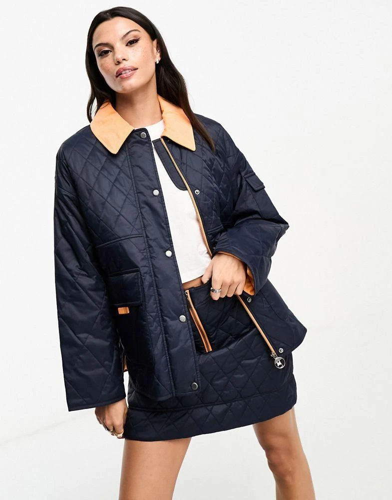 Barbour Barbour x ASOS exclusive quilted jacket in navy 1