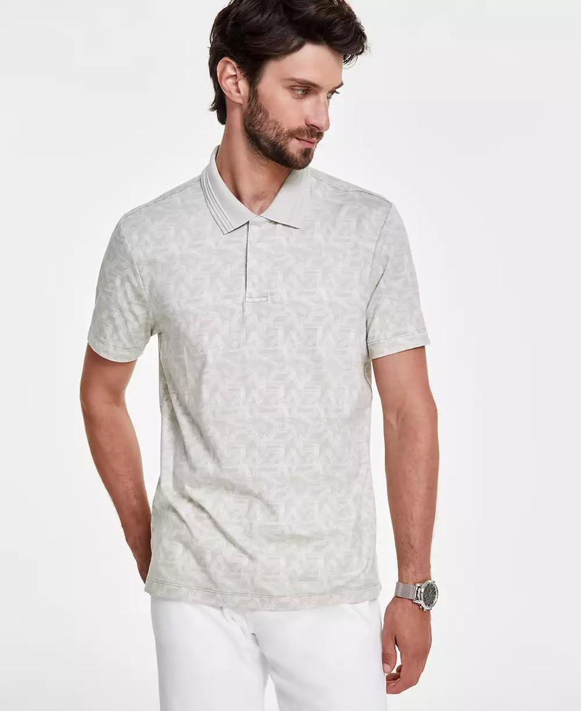 Alfani Men's Distressed Geometric Pattern Polo Shirt, Created for Macy's