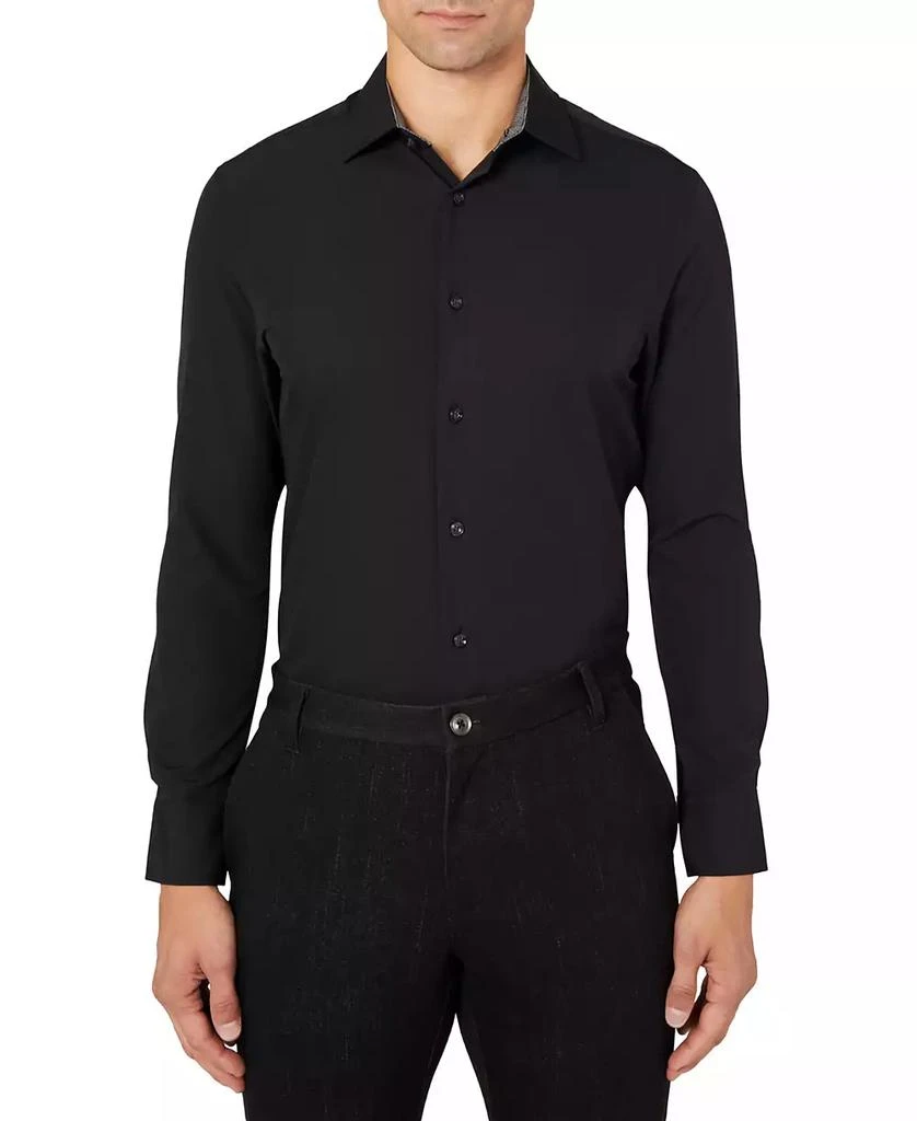 ConStruct Men's Slim-Fit Solid Performance Stretch Cooling Comfort Dress Shirt 1