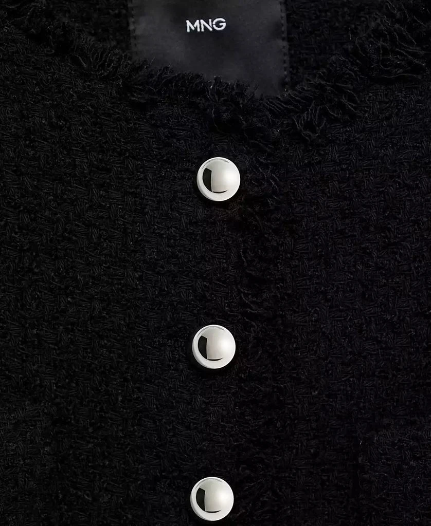 Mango Women's Jewel Buttons Detail Tweed Jacket 7