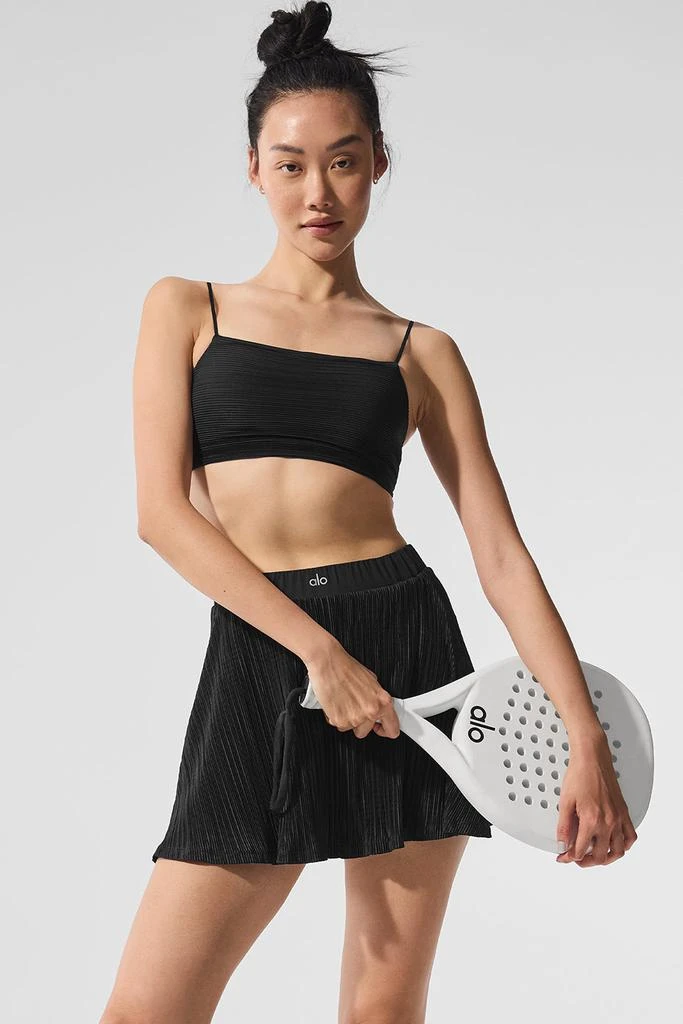 Alo Micro Plisse Game On Bra - Black 1