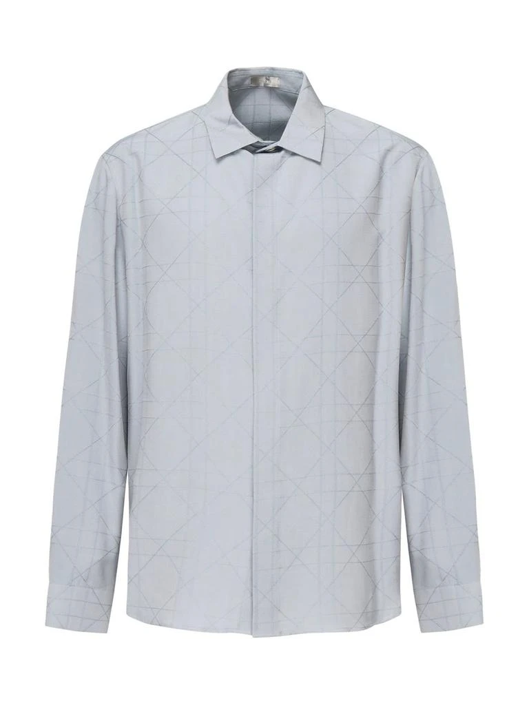 DIOR - DIOR Icons Cannage Shirt Blue Silk Blend - Size 39 - Men