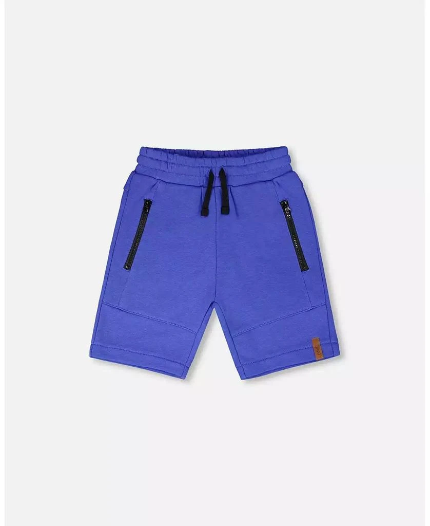 Deux par Deux Little Boys French Terry Shorts with Cross Seams