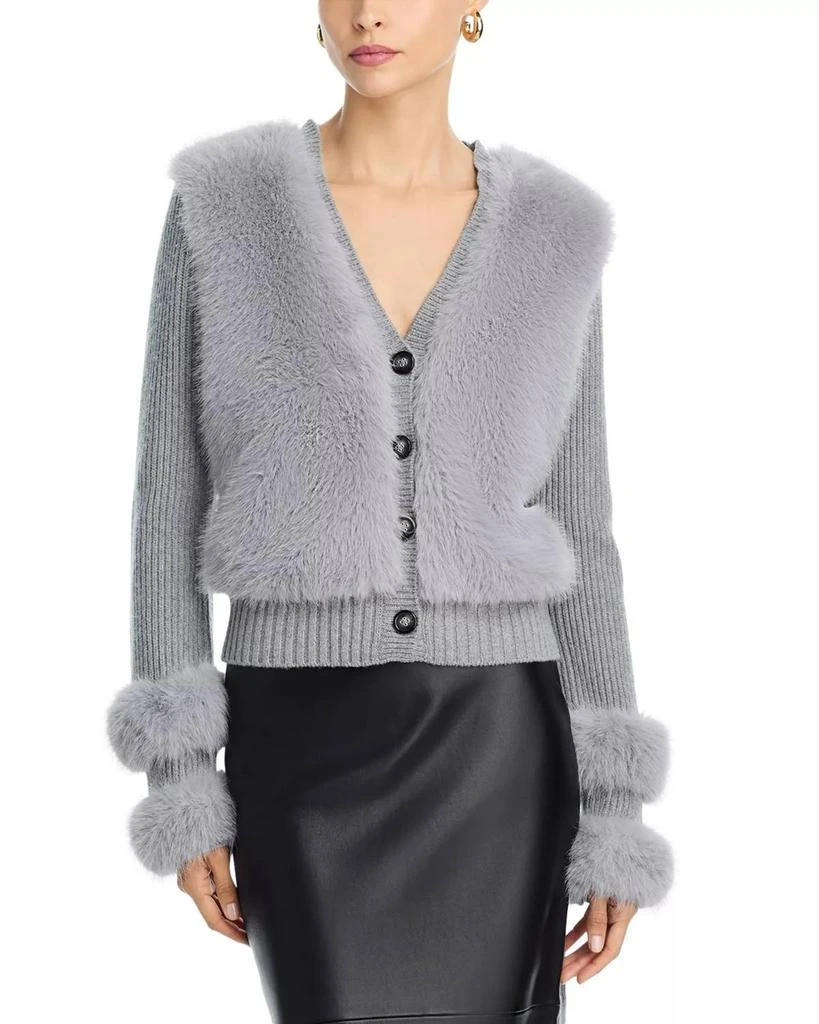 Ramy Brook Vivietta V Neck Cardigan In Heather Grey 2